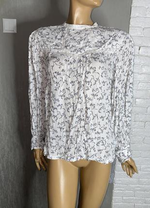 Блуза блузка в цветочный принт marks & spencer, xxl 52р