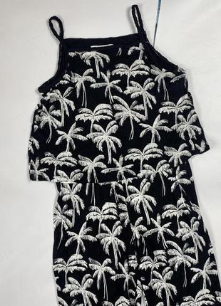 Новая летний цельный комбинезон 146 и 152см девочка h&amp;m черно-белый пальма