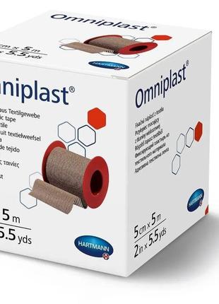 Пластир фіксуючий текстильний omniplast 5см х 5м 1шт
