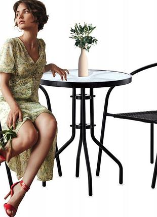 Садові меблі chomik bistro стіл і 2 стільці чорний