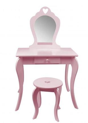 Туалетный столик chomik elsa с зеркалом + стул розовый