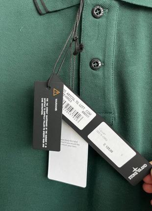 Чоловіча футболка бавовняна stone island polo 100% cotton / стон айленд зелена хакі поло літній одяг6 фото