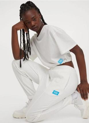 Стильні спортивні білі джогери спортивні штани h&m 36/s5 фото