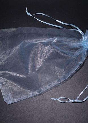 Подарочные ювелирные мешочки из органзы однотонные цвет голубой. 20х30см