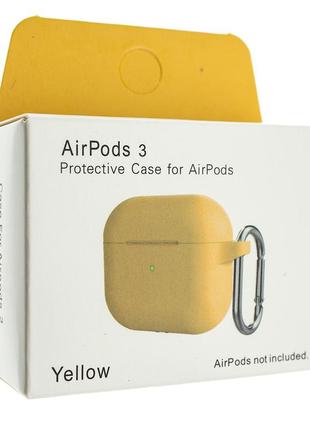 Чохол для airpods 3 з карабіном (new) yellow