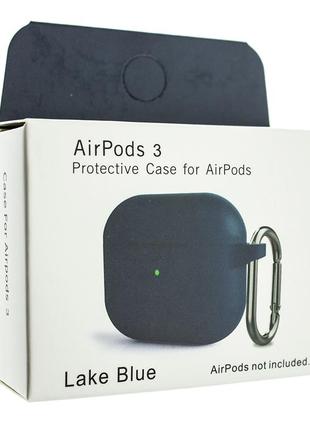 Чохол для airpods 3 з карабіном (new) lake blue