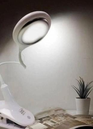 Настільна акумуляторна лампа світильник tedlux tl-1009 led на гнучкій ніжці та прищіпці2 фото