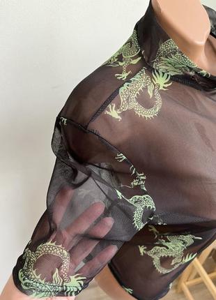 Боди сетка в принт дракон missguided s