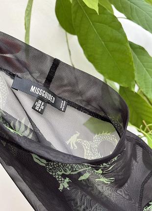 Боди сетка в принт дракон missguided s