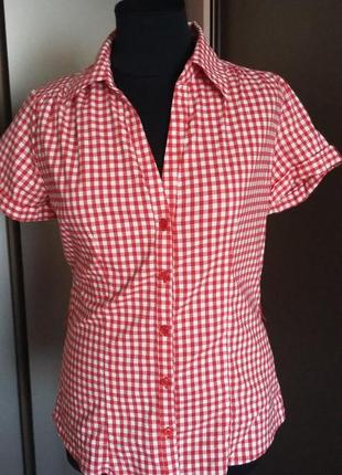 Рубашка в красно - белую клетку