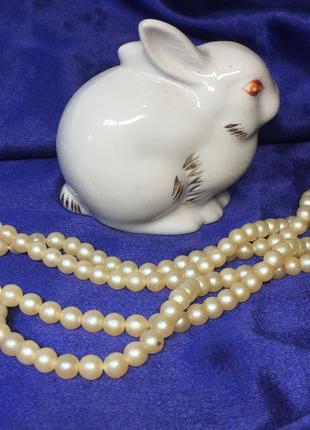 Статуетка кролик зайчик фарфор н1927 вінтаж для статуетки характерна висока якість,...