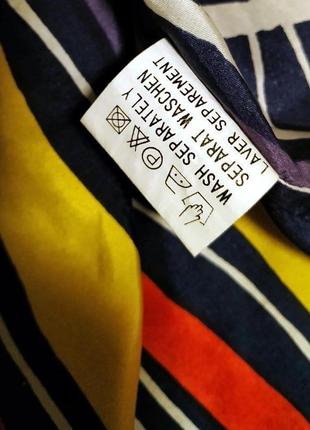 Pure шелк 100%/шелковая рубашка свободного мужского кроя в абстрактную разноцветную полоску5 фото