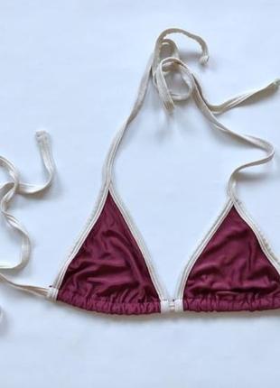 American apparel купальник сша бордовий бюстгальтер верх від купальника ліфчик на зав'язках фірмовий брендовий стильний лівчик ліфчик америка