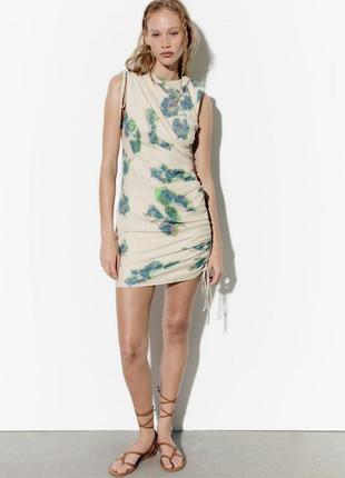 Сукня з силуетами квітів zara m