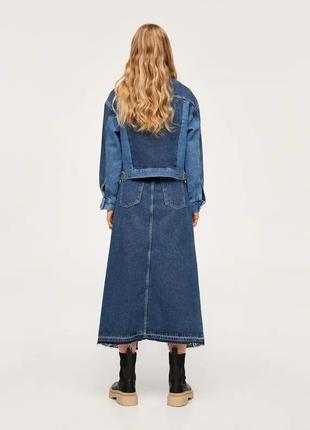 Жіноча контрастна куртка джинсівка mango4 фото