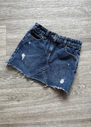 Стильна можна спідничка на дівчинку джинсова міні next 110/51 фото