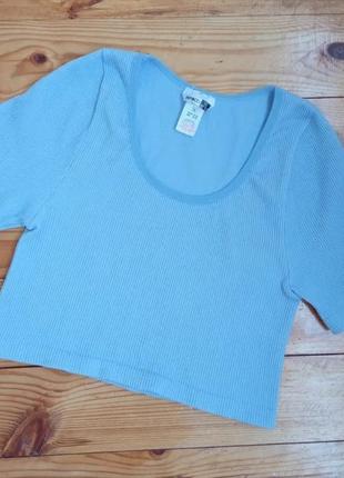 Блакитний топ в рубчик/ голубой топ