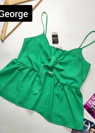 Майка женская зеленого цвета на бретелях от бренда george m l