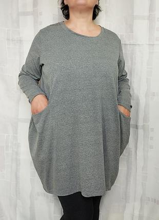 Трикотажное платье-туника кокон италия