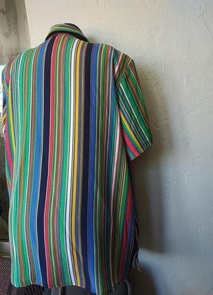 Чудова, приємна сорочка в смужку з коротким рукавом.4 фото