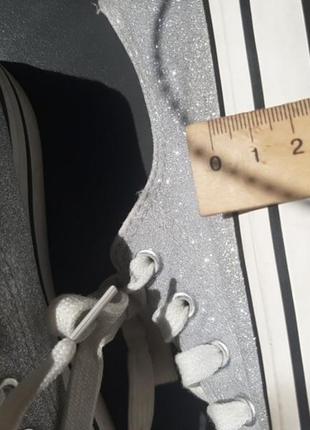 Серебристые кеды на высокой подошве convers primark 32/33 размер