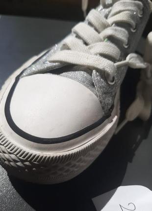 Серебристые кеды на высокой подошве convers primark 32/33 размер
