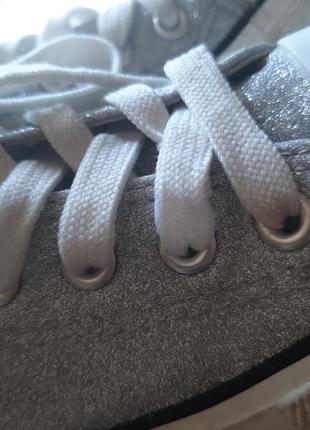 Серебристые кеды на высокой подошве convers primark 32/33 размер