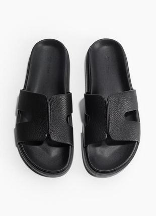 Шкіряні шльопанці h&m premium selection 1217967001