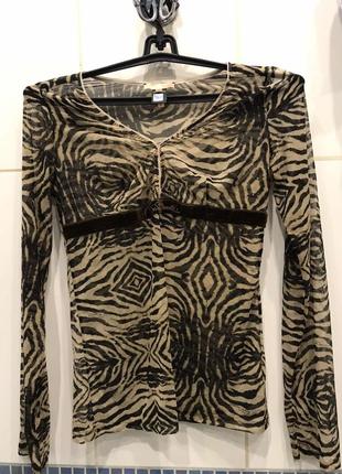 Комплект майка и блуза с анималистическим принтом roberto cavalli оригинал