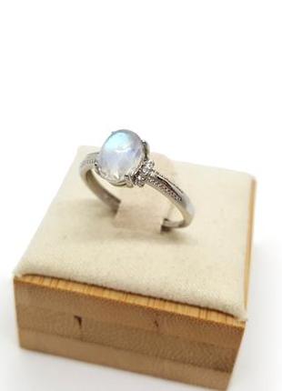 💍🩵уникальное кольцо из натурального лунного камня прекрасная иризация