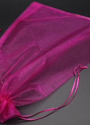 Подарункові мішечки для ювелірних прикрас з органзи колір фіолет. 30х40см