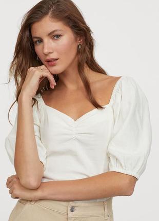 Молочная летняя блуза h&m, размер 50-52 (арт1770)