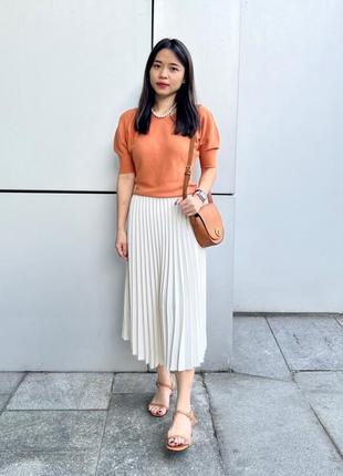 Плесірована міді спідниця uniqlo