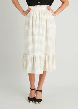 Юбка в клетку в составе есть лён