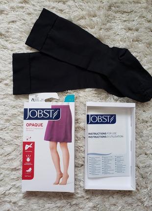 Компрессионные гольфы, черные, непрозрачные до колена jobst, класс 2 с давлением (23-32 мм рт.ст.), размер lll.