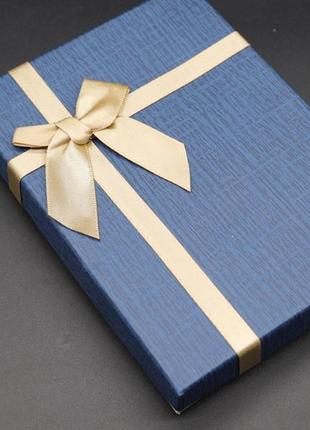 Коробки подарункові з бантиком. колір синій. 12х16х3см1 фото
