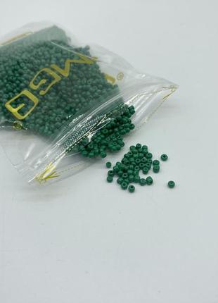 Круглий бісер оливковий №8/0. 3 мм. непрозорий 100г/уп. для рукоділля ааа намистини для вишивки зелений
