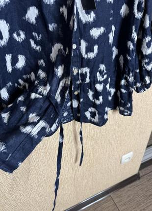 Стильная рубашка, рубашка, блуза из натурального льна marks & spencer, новая3 фото