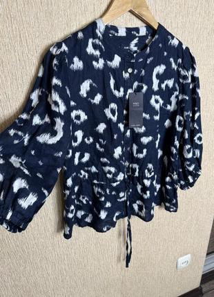 Стильная рубашка, рубашка, блуза из натурального льна marks & spencer, новая2 фото