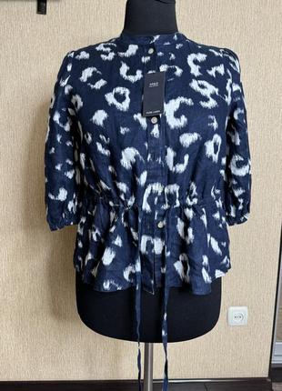 Стильная рубашка, рубашка, блуза из натурального льна marks & spencer, новая7 фото