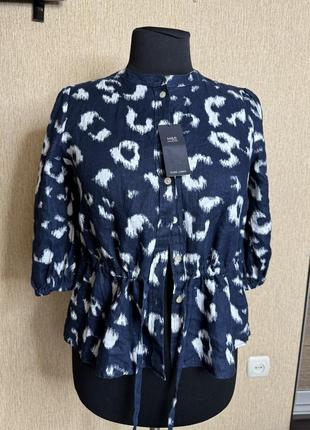 Стильная рубашка, рубашка, блуза из натурального льна marks & spencer, новая8 фото