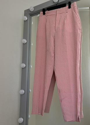 Брюки zara в клетку красивая посадка