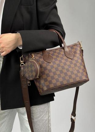 Louis vuitton small neverfull damier ebene canvas pm2 фото