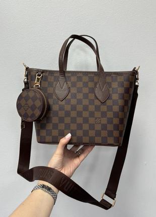 Louis vuitton small neverfull damier ebene canvas pm4 фото