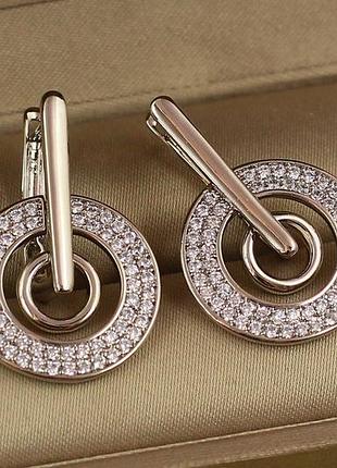 Серьги xuping jewelry орбита 2.5 см серебристые