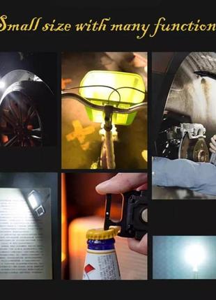 Металлический мини фонарик аккумуляторный на магните с открывашкой, яркий led...