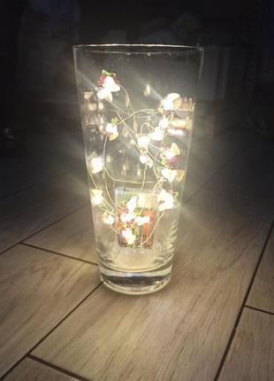 Новорічна світлодіодна гірлянда 2м 20led на батарейках, гірлянда на батарейках санта...