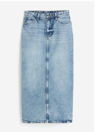 Длинная джинсовая макси юбка с деним большого размера h&m