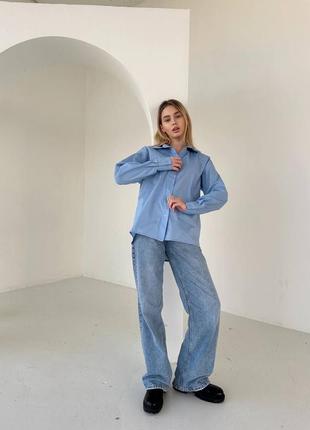 Базова oversize сорочка з коттона  - її можна легко вписати як в діловий так і повсякденний або святковий образ