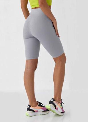 Велосипедки утяжка рубчик zara 44р м сірий беж